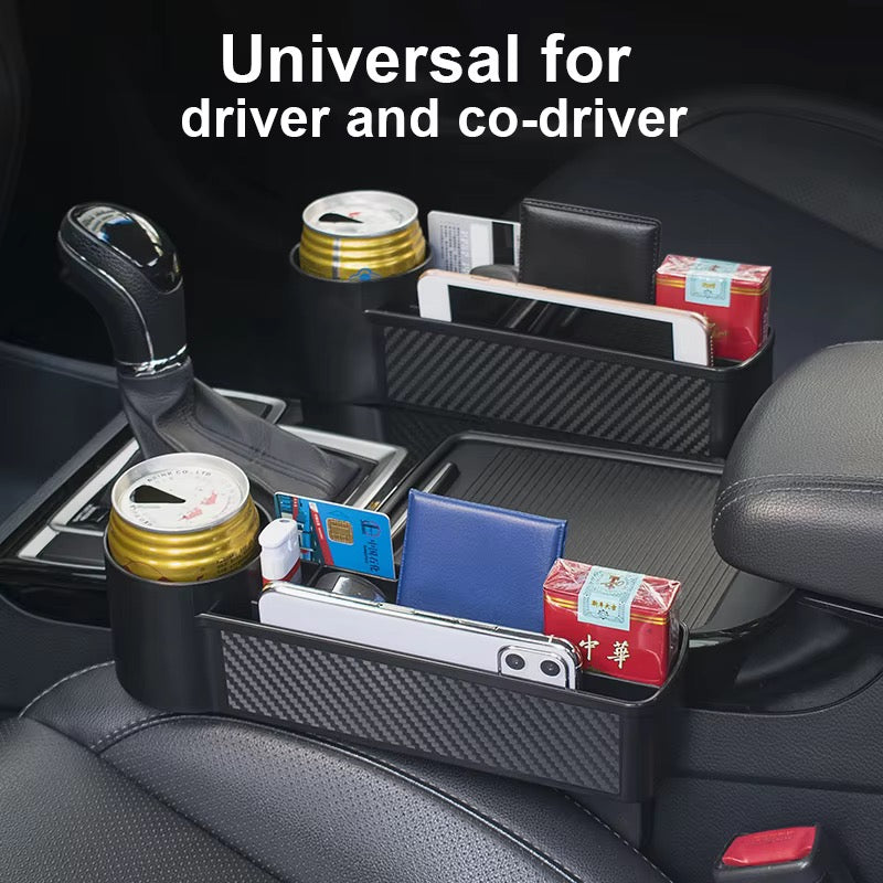 SAVRENZA™ Hộp Đựng Đồ Khe Ghế Ô Tô Có Khay Cốc