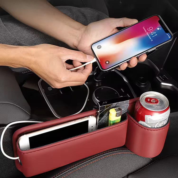 SAVRENZA™ Hộp Đựng Đồ Khe Ghế Ô Tô Có Khay Cốc