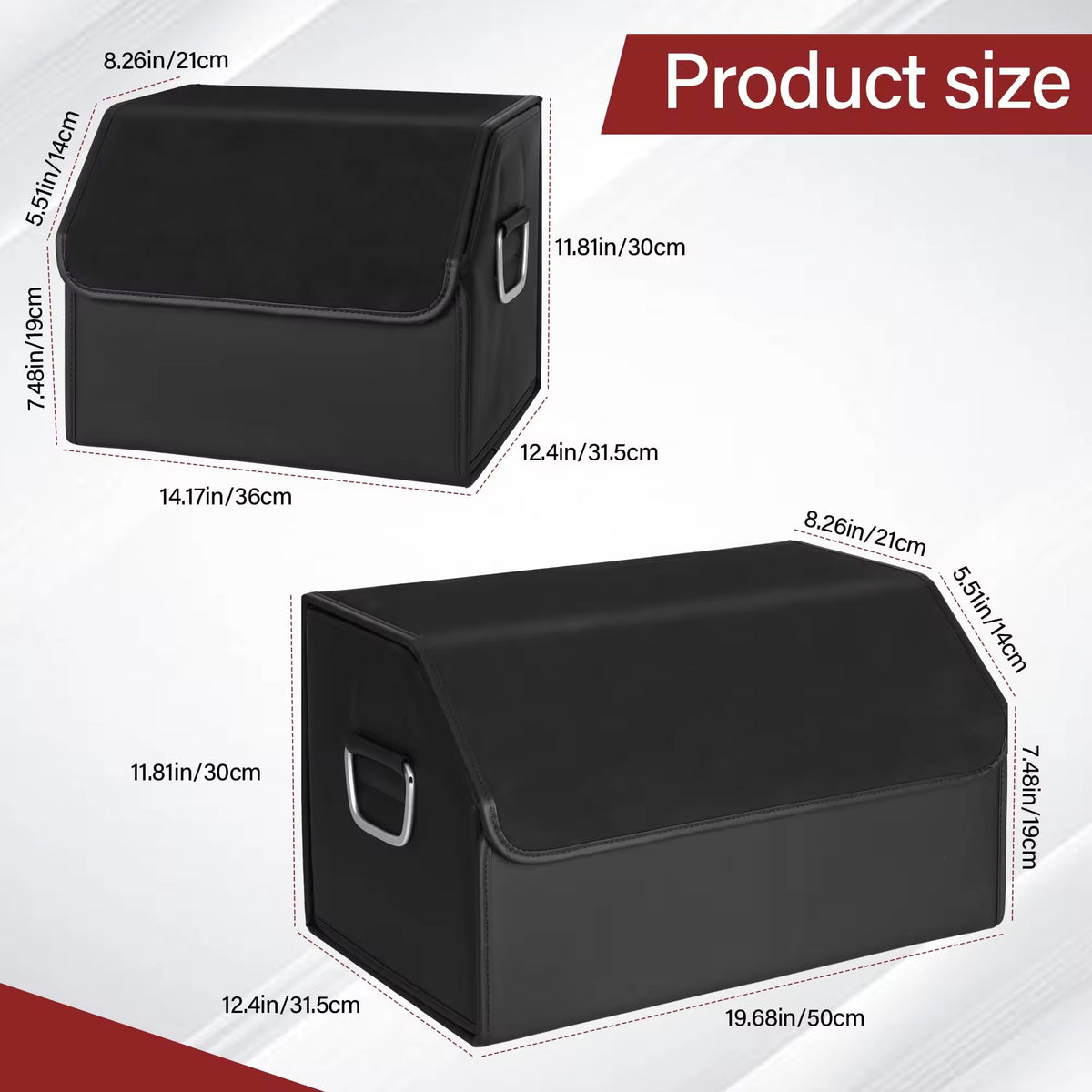 SAVRENZA™ Hộp Đựng Đồ Cốp Xe 2 Ngăn Có Nắp