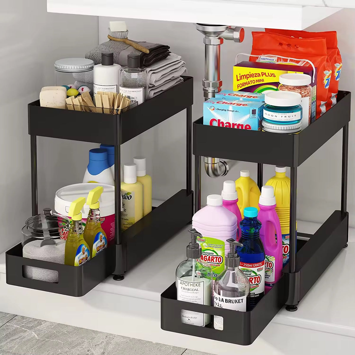 SAVRENZA™ Kệ Dưới Bồn Rửa 2 Tầng Kéo