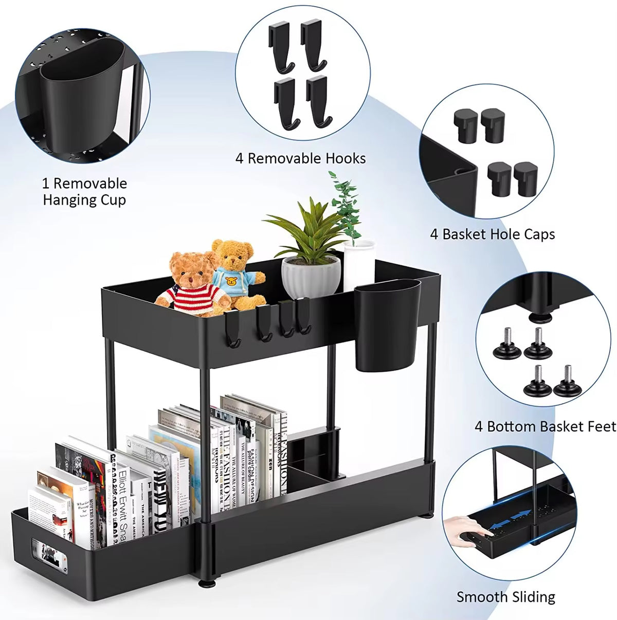 SAVRENZA™ Kệ Dưới Bồn Rửa 2 Tầng Kéo