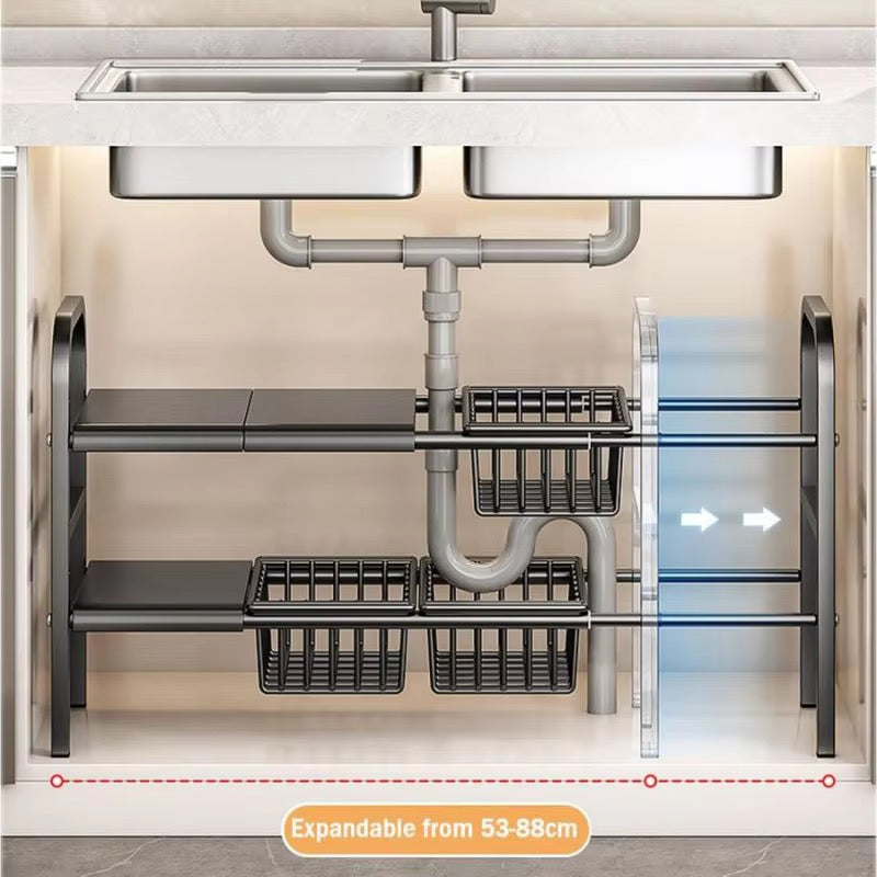 SAVRENZA™ Kệ Dưới Bồn Rửa 2 Tầng Mở Rộng