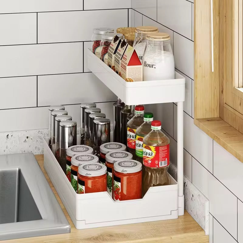 SAVRENZA™ Kệ đựng đồ dưới bồn rửa 2 tầng chữ L nhà bếp
