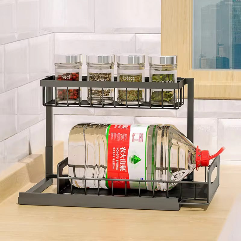 SAVRENZA™ Kệ Dưới Bồn Rửa 2 Tầng Kéo Trượt