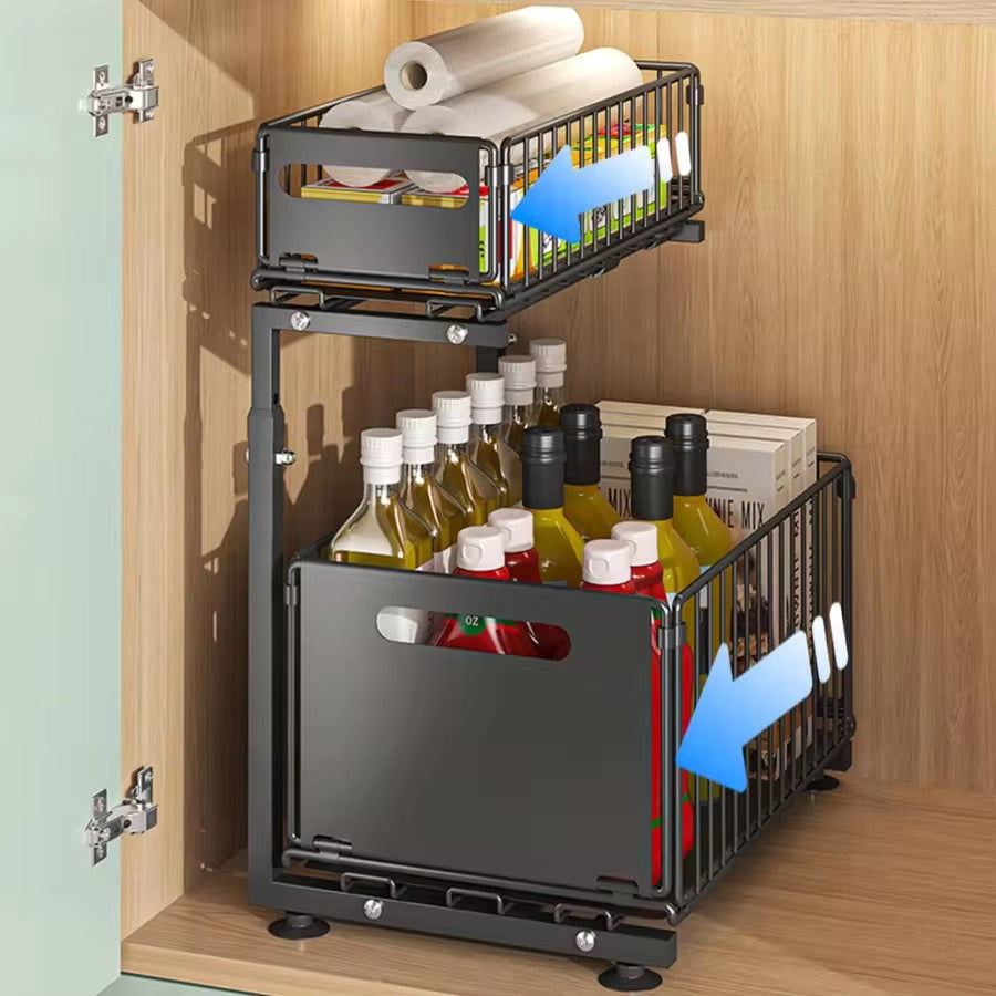 SAVRENZA™ Kệ Dưới Bồn Rửa 2 Tầng Chữ L