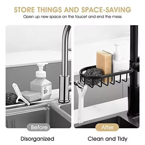 SAVRENZA™ Kệ Đựng Miếng Rửa Chén Gắn Vòi Nước