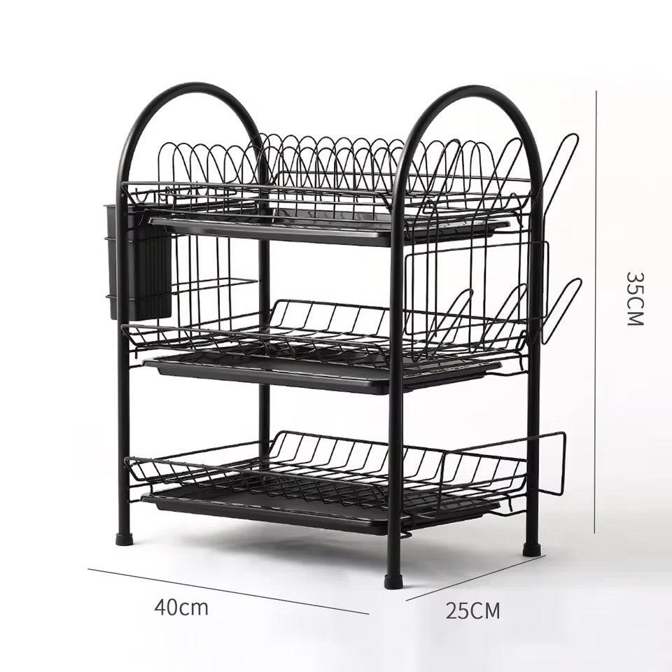 SAVRENZA™ Kệ Úp Chén 3 Tầng Có Khay