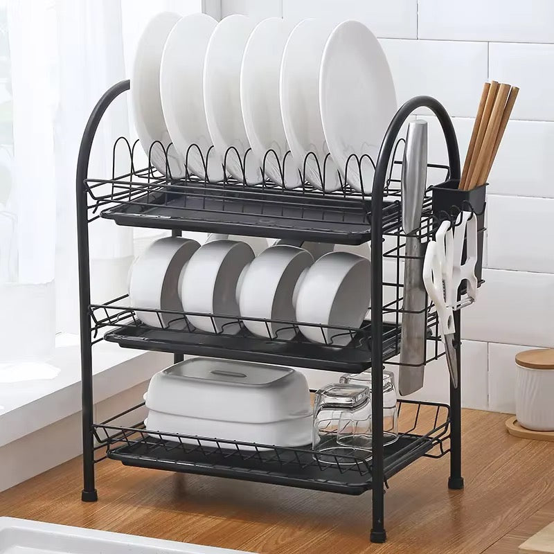 SAVRENZA™ Kệ Úp Chén 3 Tầng Có Khay