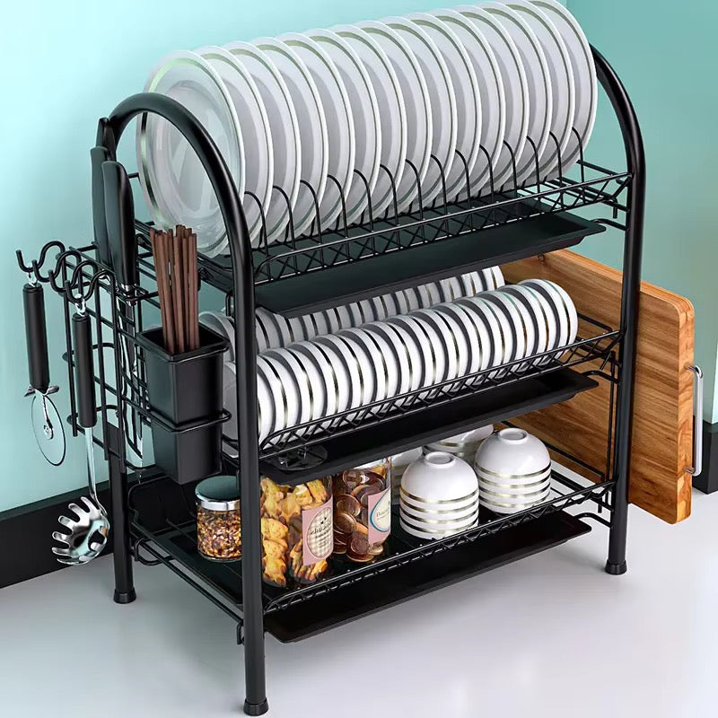 SAVRENZA™ Kệ Úp Chén 3 Tầng Có Khay